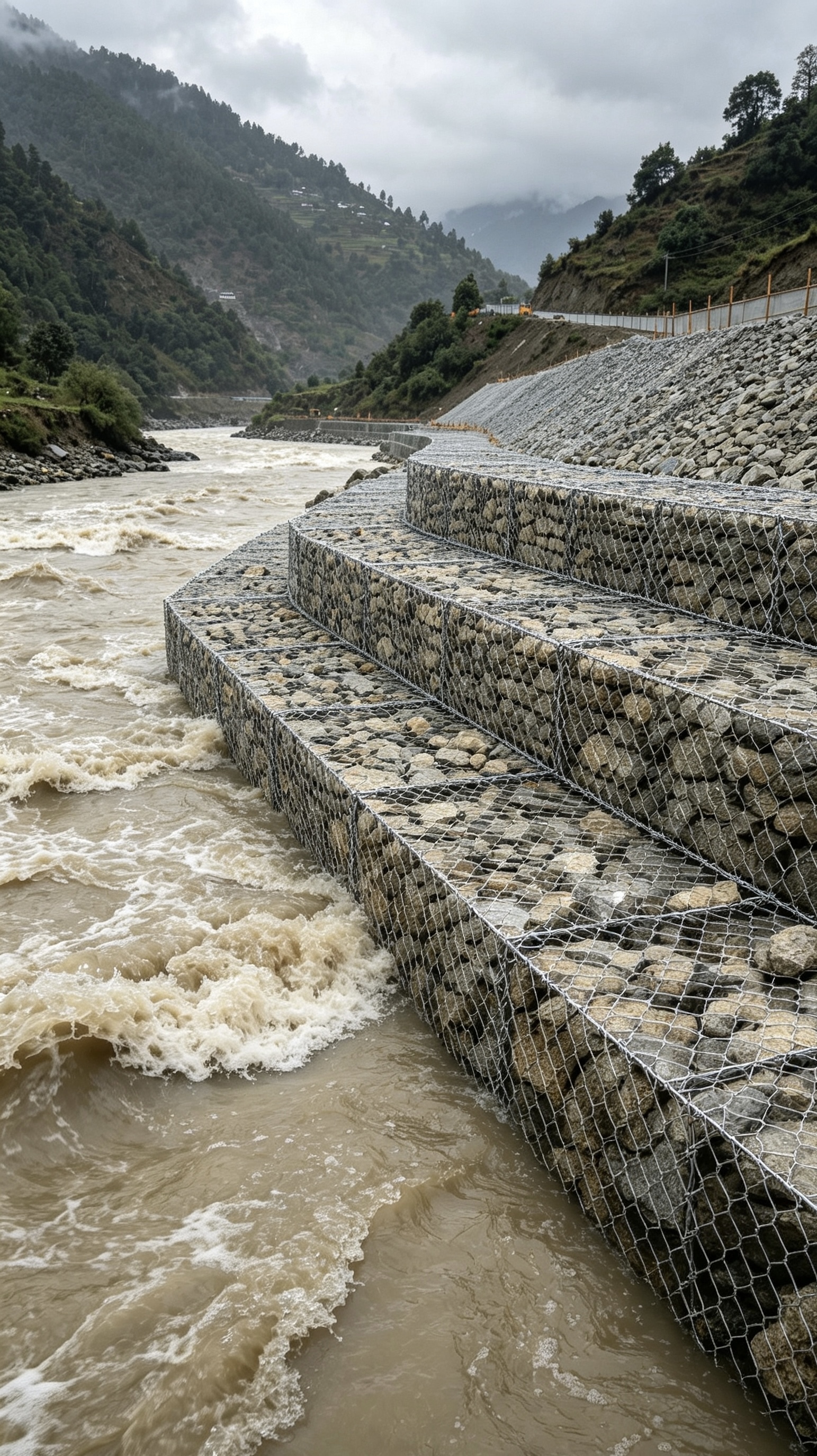 नवीनतम कंपनी ब्लॉग के बारे में How Gabion Mattress Mesh Protects Nepal River Banks and Highway Slopes During Monsoon Season